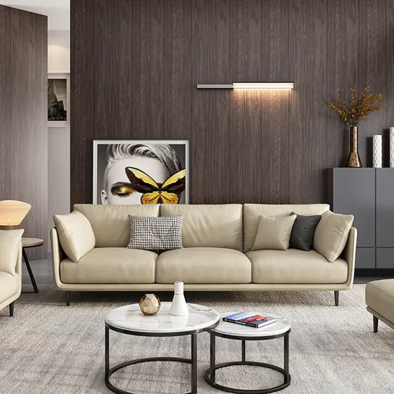 Factory direct office business reception Italian leather sofa for three Living Room