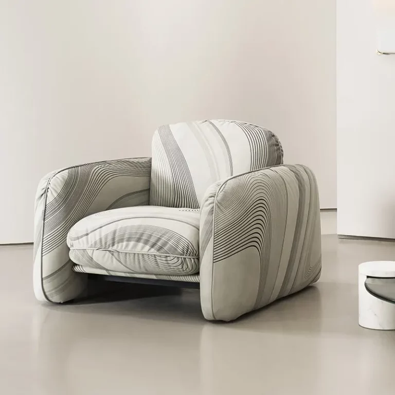 Italian style single sofa Technology fabric armchair villa living room high quality One Seat sofa