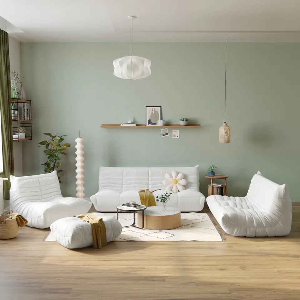 Hot sales tatami chair Nordic Style couch living room 3 seat sofa love seat tatami sofa relax lazy sofa floor couch