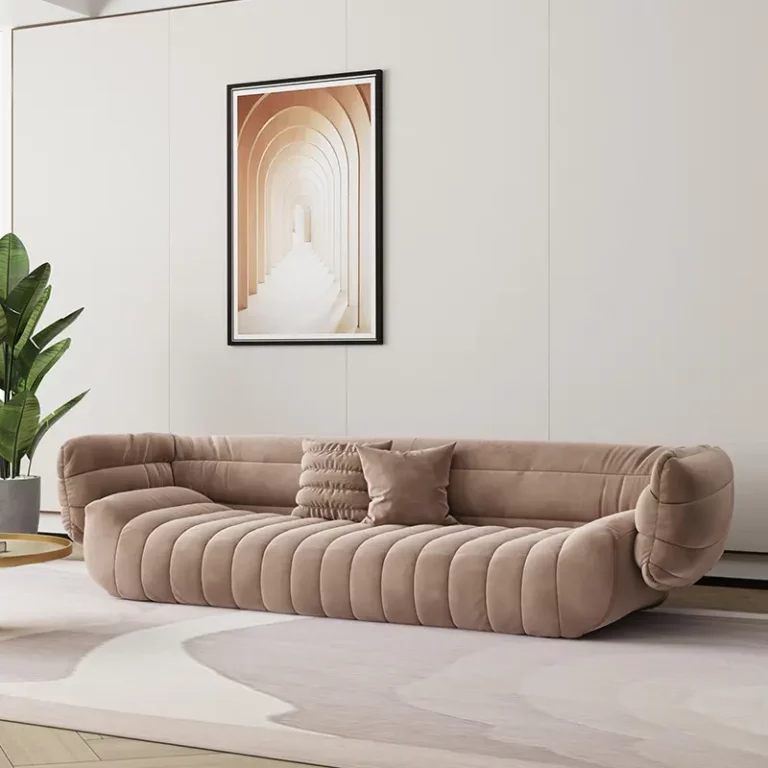 Italian Baxter Design Leather Banana Boat Sofa Curved Shape Sectional Sofas
