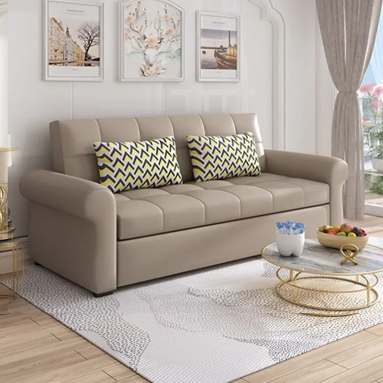 luxury couch leather living room sofas folding sofa cum bed set for home furniture