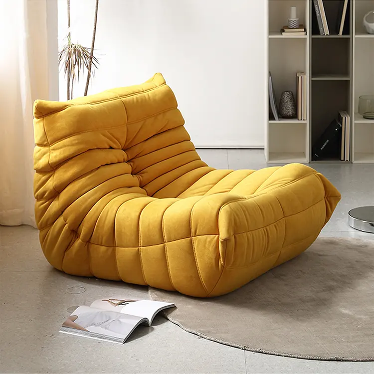 Best selling living room teddy velvet relax floor sofa chenille ergonomic single seater tatami sofa set