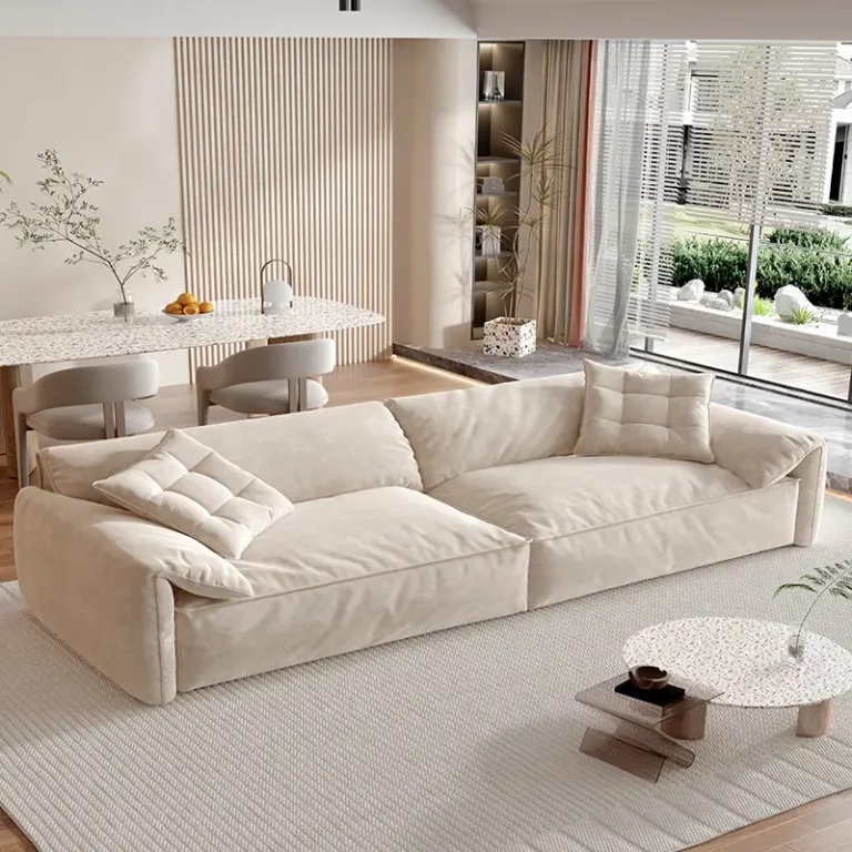Elephant ear sofa double small apartment living room cream style straight row net red style designer technology fabric sofa