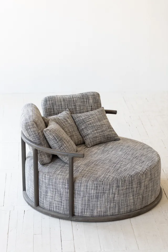 Vintage wooden frame decorative home furniture living room furniture sets accent chair round lounge sofa chair