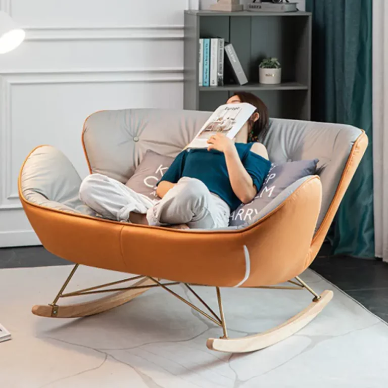 Nordic double rocking chair light luxury lazy sofa lounge singe sofa chair living room home balcony leisure chair home furniture