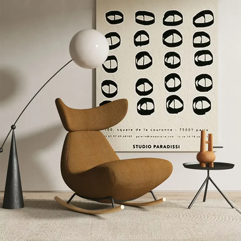 Nordic rocking chair light luxury single lazy sofa balcony living room home velvet fabric leisure chair home furniture