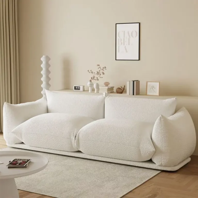 White Boucle Modular Sectional Loveseat Love seat Sofa Couch Set Wholesale Furniture Factory