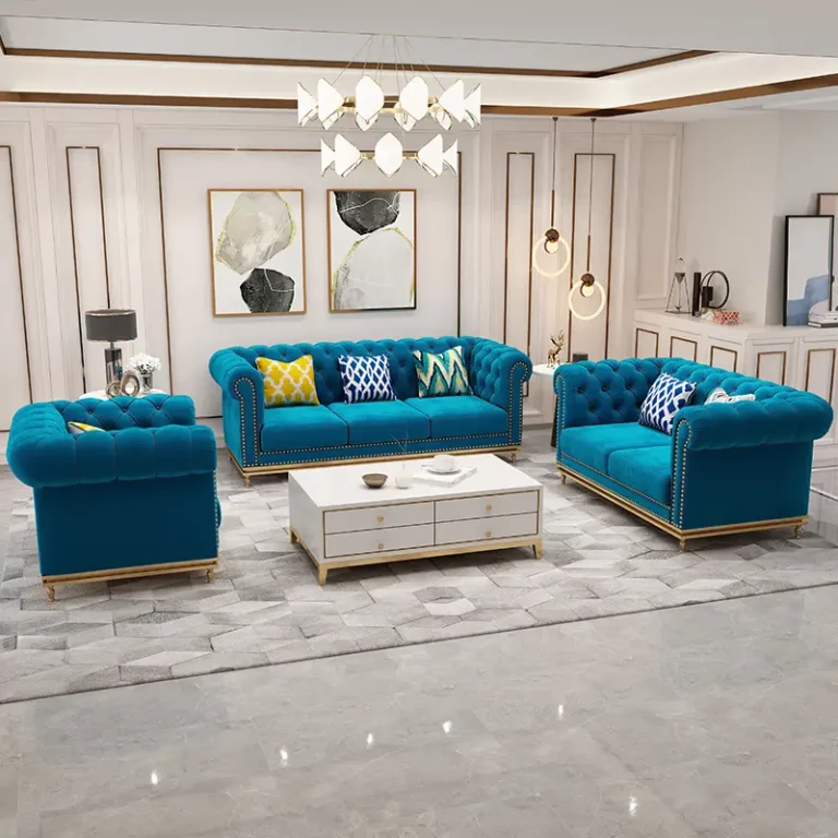 Luxurious Design Living Room Furniture sofa Sets Velvet Sofa With Metal Legs