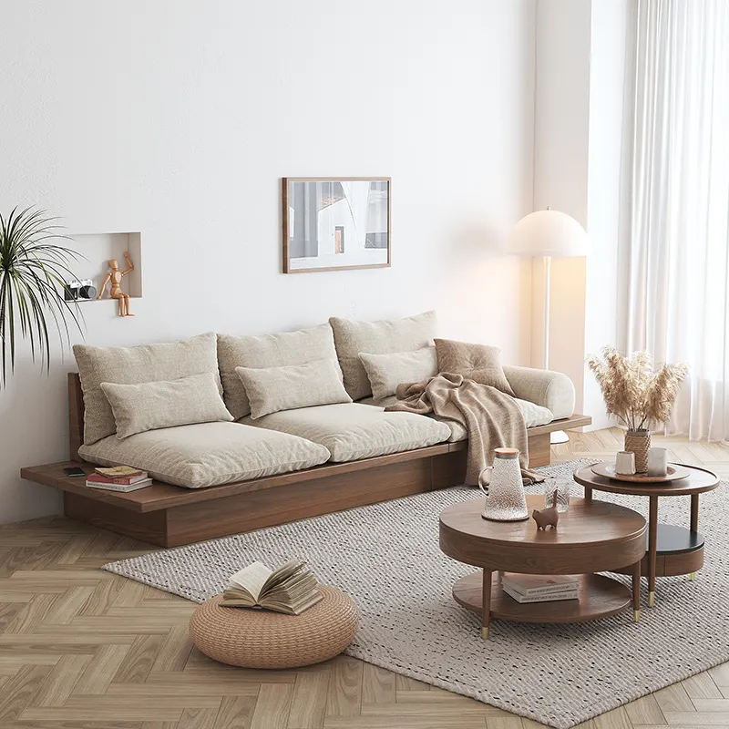 Japanese Style Furniture Wooden Storage Living Room Home Sofa Modern Sectional Sofa set