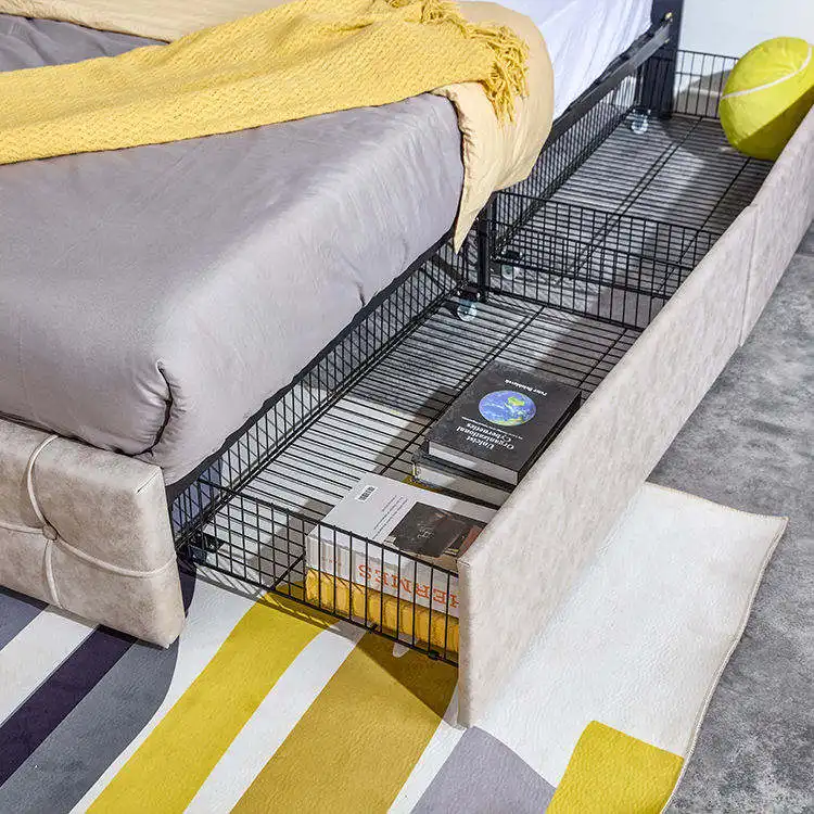 wholesale leather bed base modern double twin full platform upholstered queen king size bed frame with storage