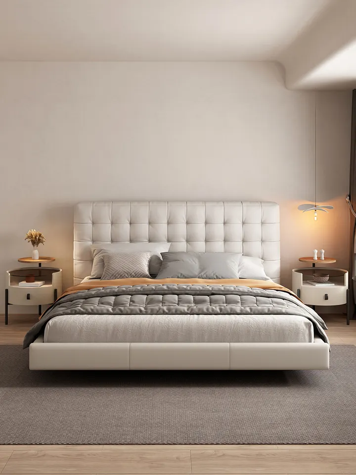 Bedroom furniture single 1.8m double loft hotel luxury floating leather king size up-holstered beds