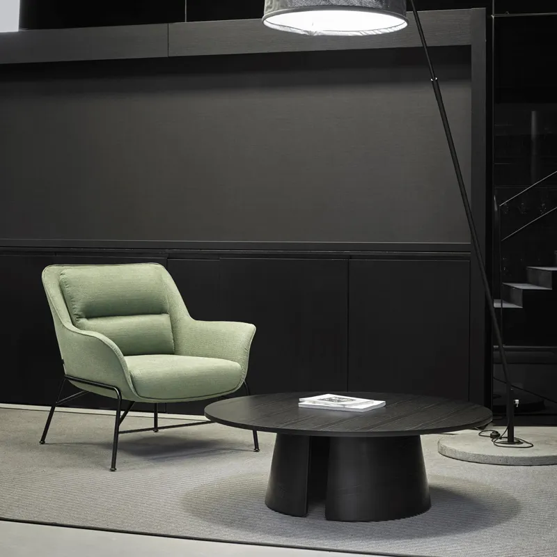 Modern simple metal sofa chair leisure fabric armchair hotel living room luxury comfortable lazy sofa