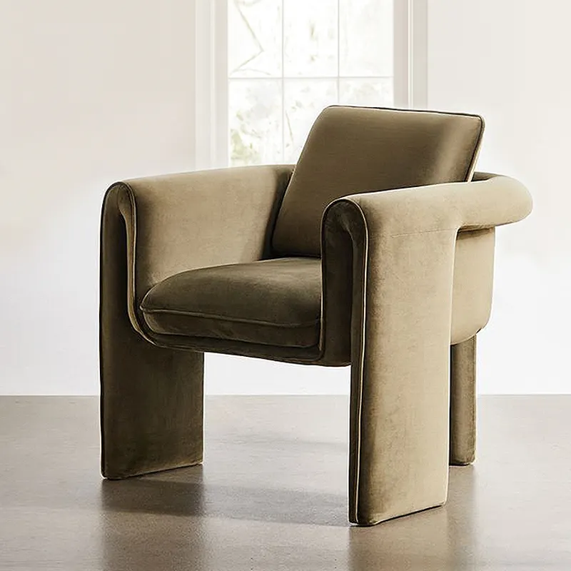 High quality modern furniture living room sofa chair on sale red velvet fabric single seat chairs