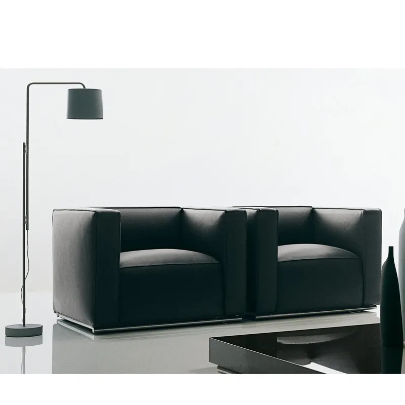 modern design living room sofa set leather single three-person sofa high-quality stainless steel leg comfortable sofa set