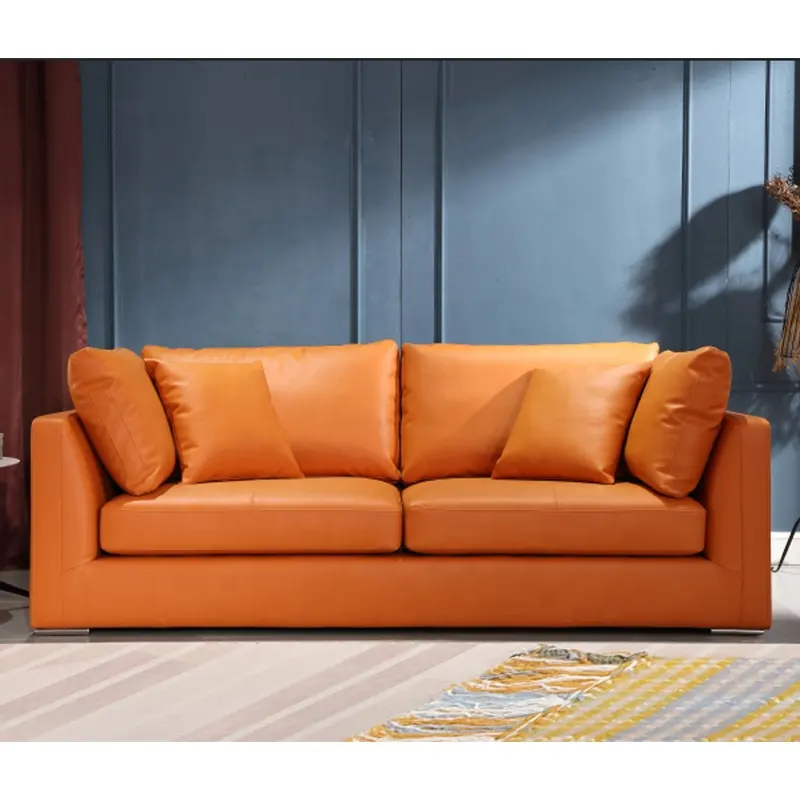 Italian Minimalism leather sofa hotel three seat living room sofa combination designer leather sofa can be customized
