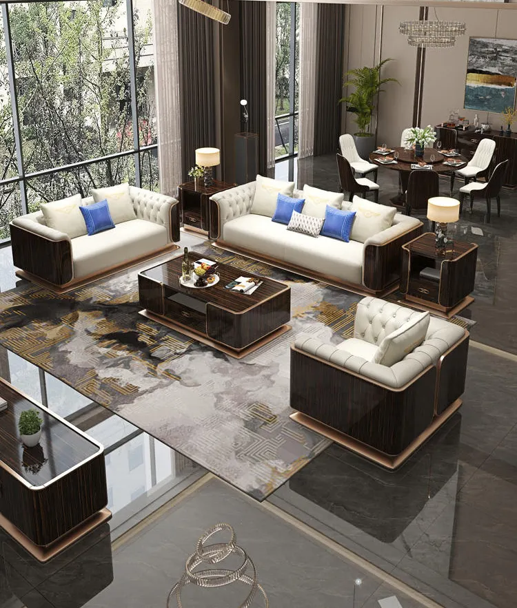 Italy design living room couch luxury brown velvet fabric single two three seater sectional sofa set