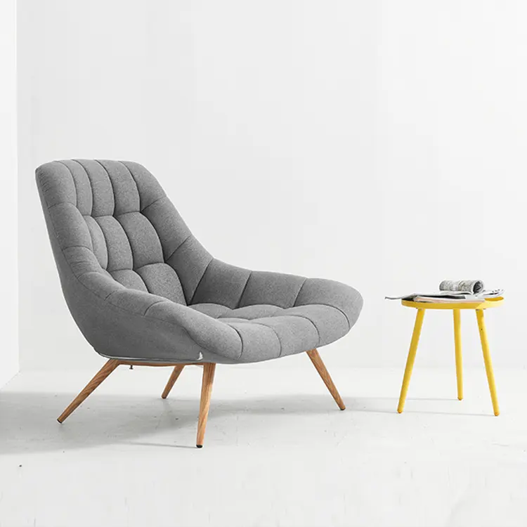 Modern Simple Design Linen Fabric Leisure Rocking chair Sofa with wood legs For Living Room Furniture