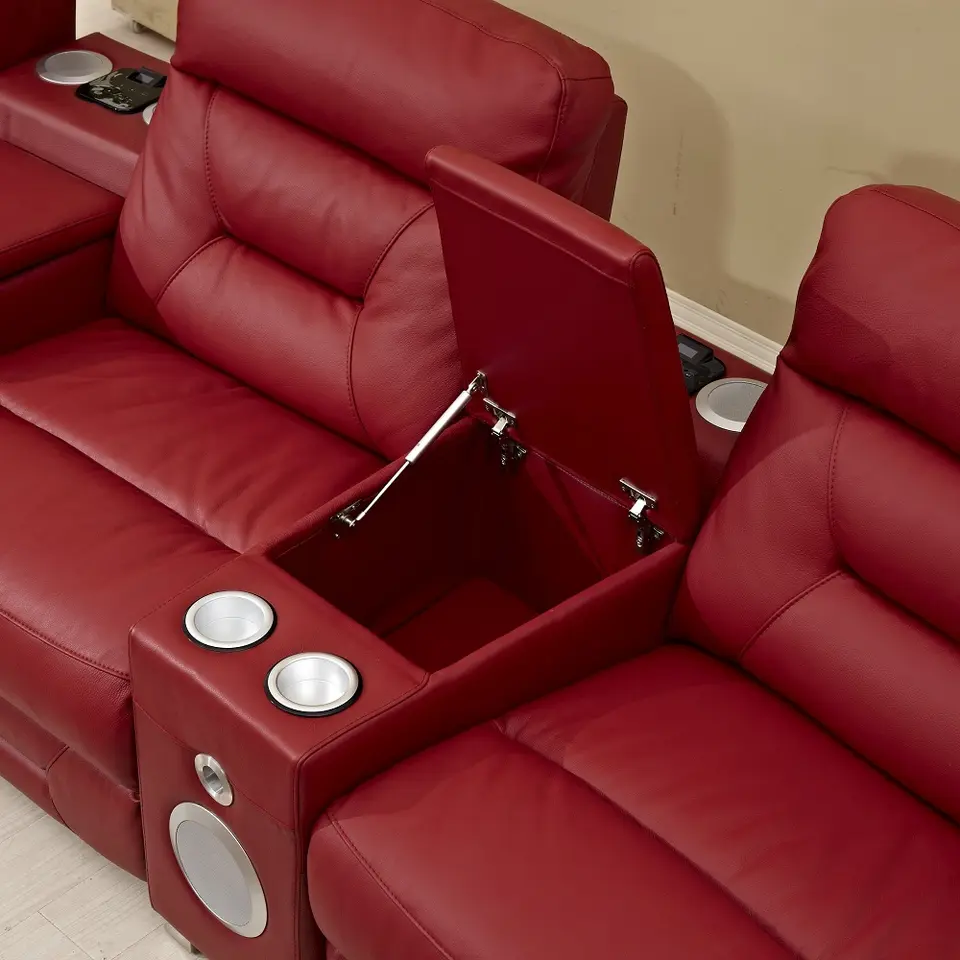 Hot Sale Premium With Bule Tooth Speaker Metal Leg Genuine Leather Office Leisure Chair
