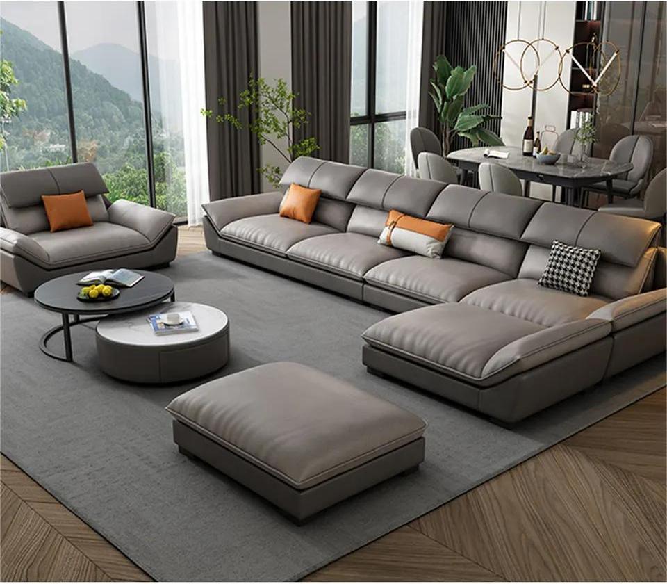 Modern design luxury living room villa hotel sofa furniture leather sofa set couch sofa