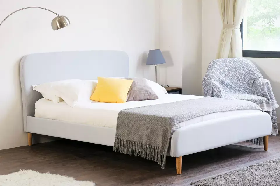 New design polyester up-holstered material fabric bed frame