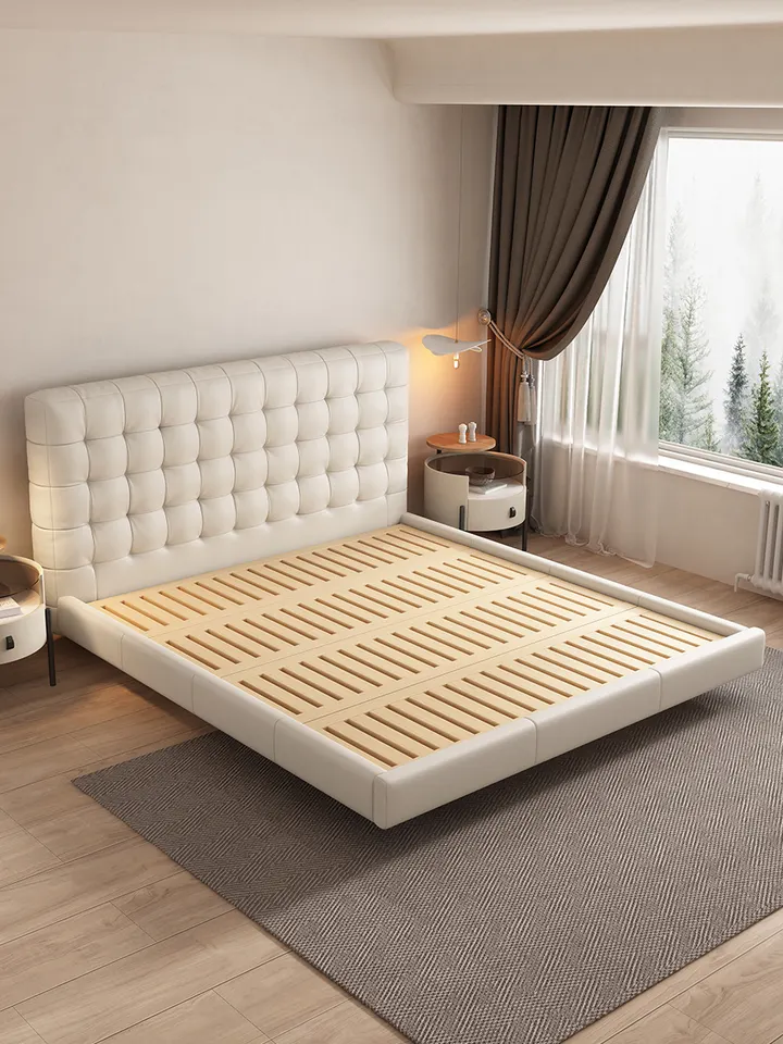 Bedroom furniture single 1.8m double loft hotel luxury floating leather king size up-holstered beds