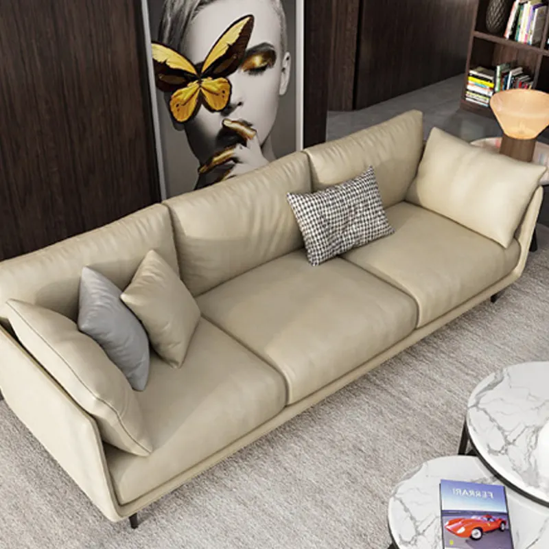 Factory direct office business reception Italian leather sofa for three Living Room