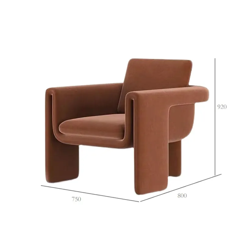 High quality modern furniture living room sofa chair on sale red velvet fabric single seat chairs