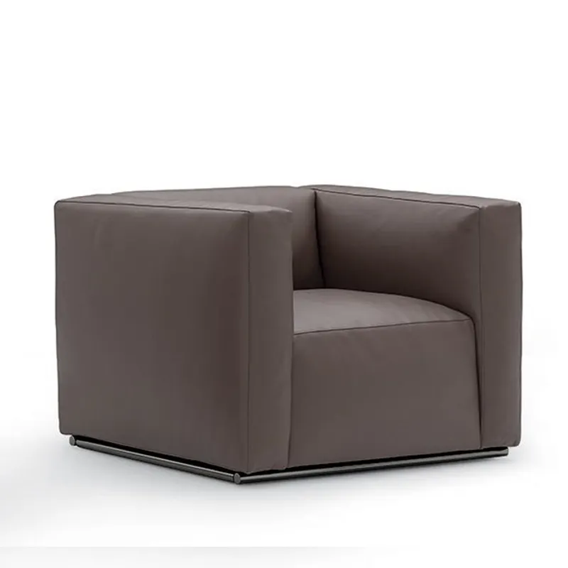 modern design living room sofa set leather single three-person sofa high-quality stainless steel leg comfortable sofa set