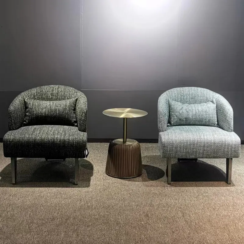 Modern Hotel Furniture Living Room Pattern Fabric Lounge Chair WithThree Wood Leg Accent Armchair