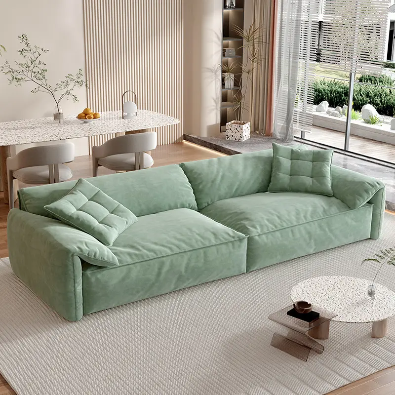 Elephant ear sofa double small apartment living room cream style straight row net red style designer technology fabric sofa