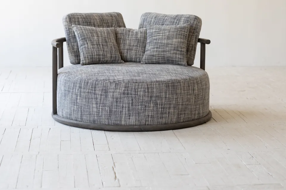 Vintage wooden frame decorative home furniture living room furniture sets accent chair round lounge sofa chair