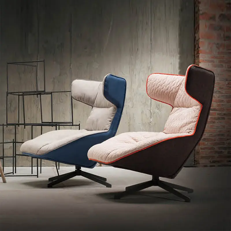 Modern simple French sofa velvet fabric balcony rotating lazy bedroom chair leisure home furniture single chair