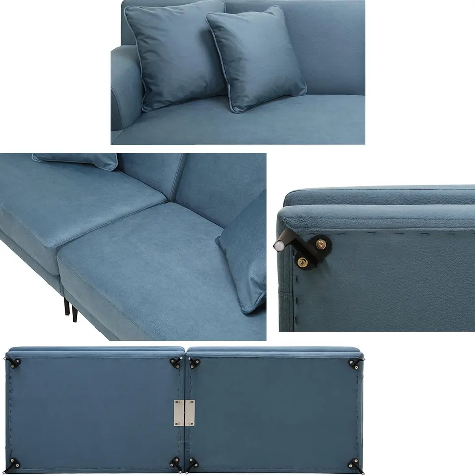 corner sofa pet friendly scratch resistant durable high density foam navy blue grey gray verified customized factory