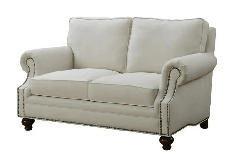Hotel Villa Furniture American Design Two Seater Single Wooden Frame Fabric Living Room Sofas