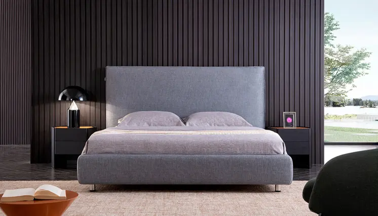 Strong Bearing Metal Leg Italian Fabric Cover Double Bedding Set