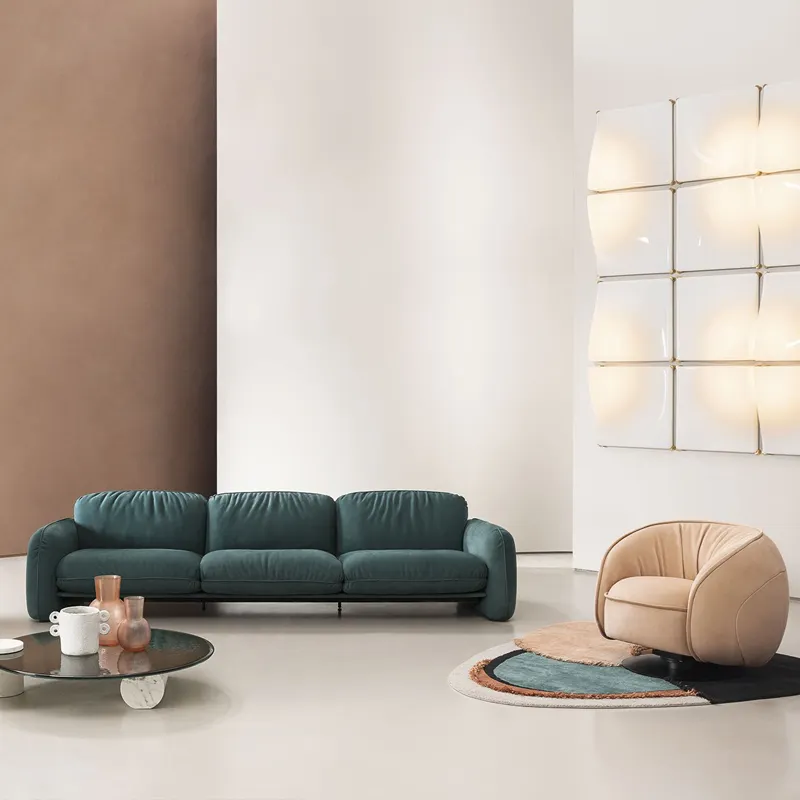Italian style single sofa Technology fabric armchair villa living room high quality One Seat sofa