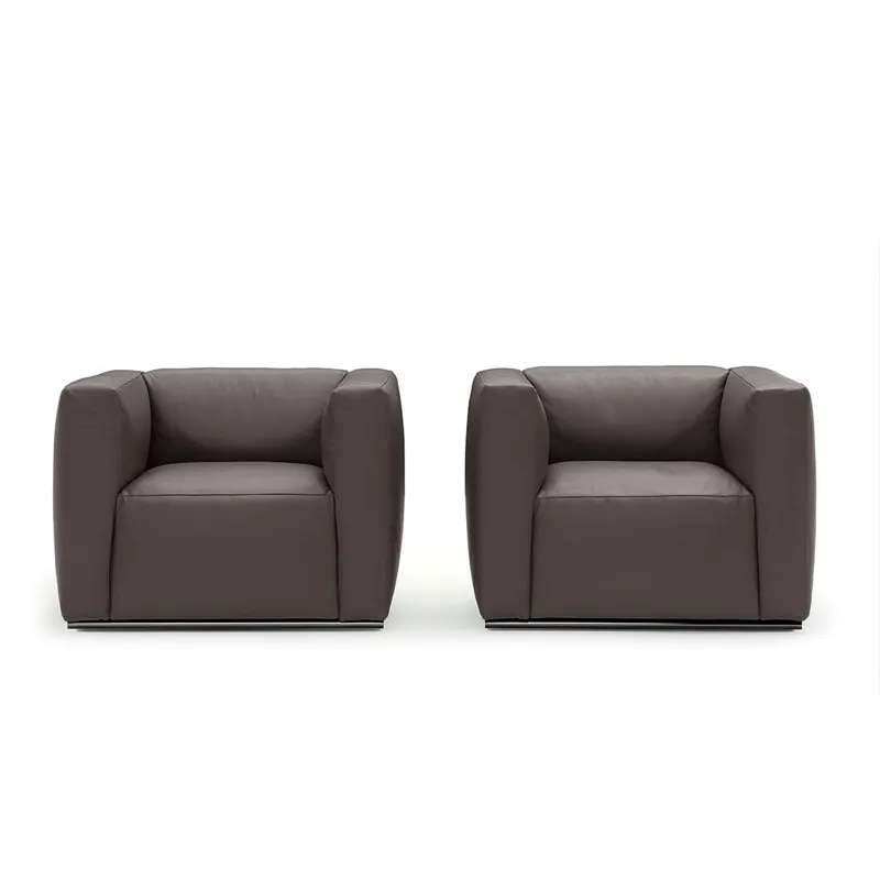 modern design living room sofa set leather single three-person sofa high-quality stainless steel leg comfortable sofa set