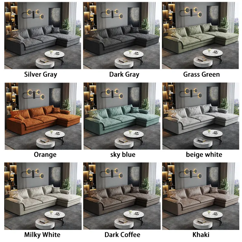 Italian technology fabric sofa light luxury down latex sofa super large sitting wide living room size combination sofa