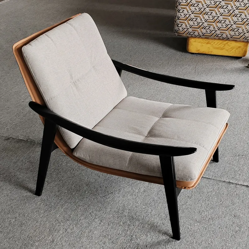 Italian Accent high quality luxury modern reclining frame wooden step sofa room indoor Fabric casual chair Lounge chair