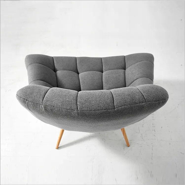 Modern Simple Design Linen Fabric Leisure Rocking chair Sofa with wood legs For Living Room Furniture