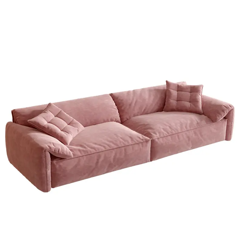 Elephant ear sofa double small apartment living room cream style straight row net red style designer technology fabric sofa