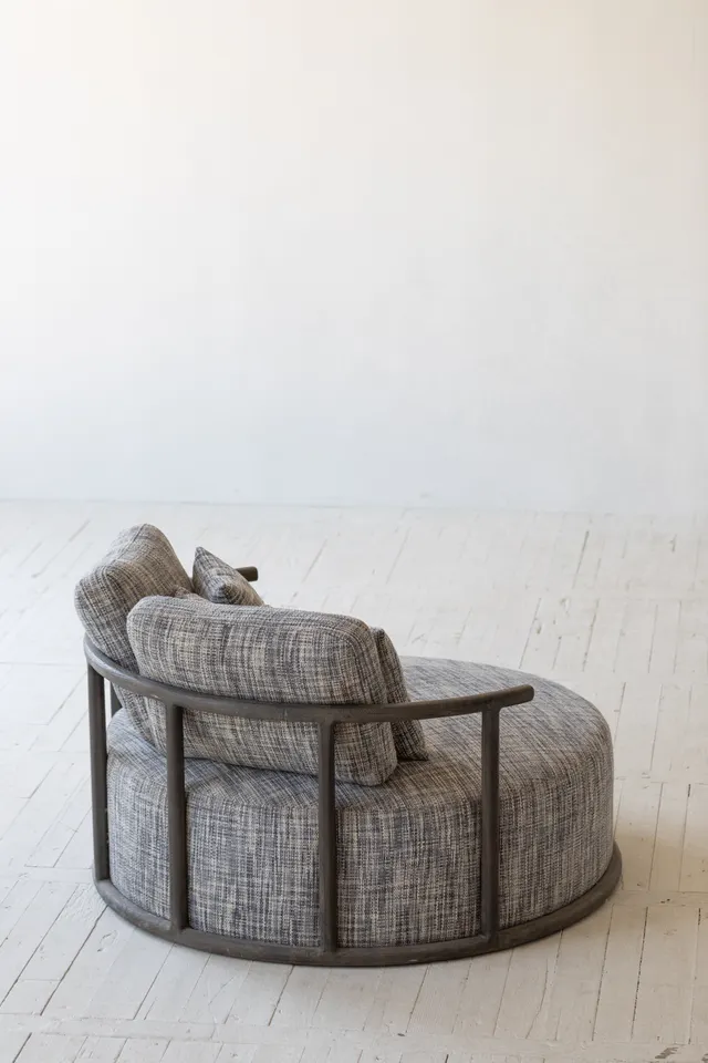 Vintage wooden frame decorative home furniture living room furniture sets accent chair round lounge sofa chair