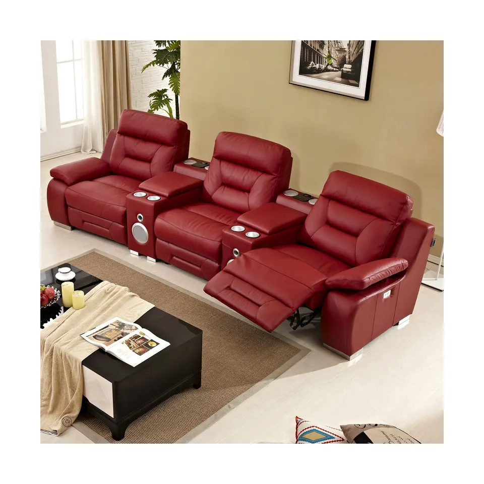 Hot Sale Premium With Bule Tooth Speaker Metal Leg Genuine Leather Office Leisure Chair