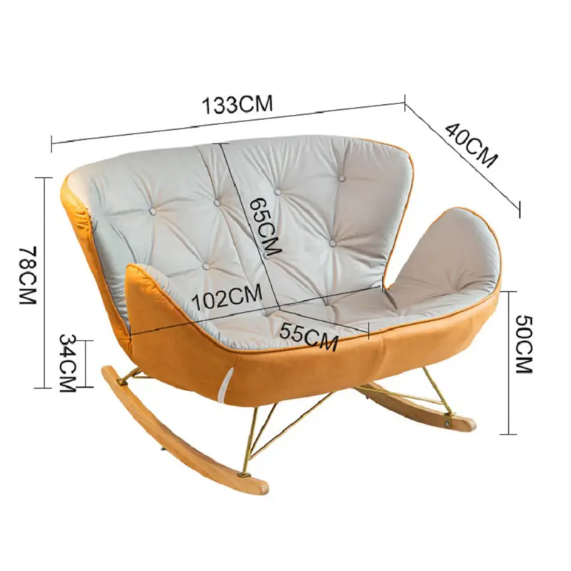Nordic double rocking chair light luxury lazy sofa lounge singe sofa chair living room home balcony leisure chair home furniture