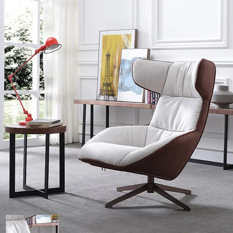 Modern simple French sofa velvet fabric balcony rotating lazy bedroom chair leisure home furniture single chair