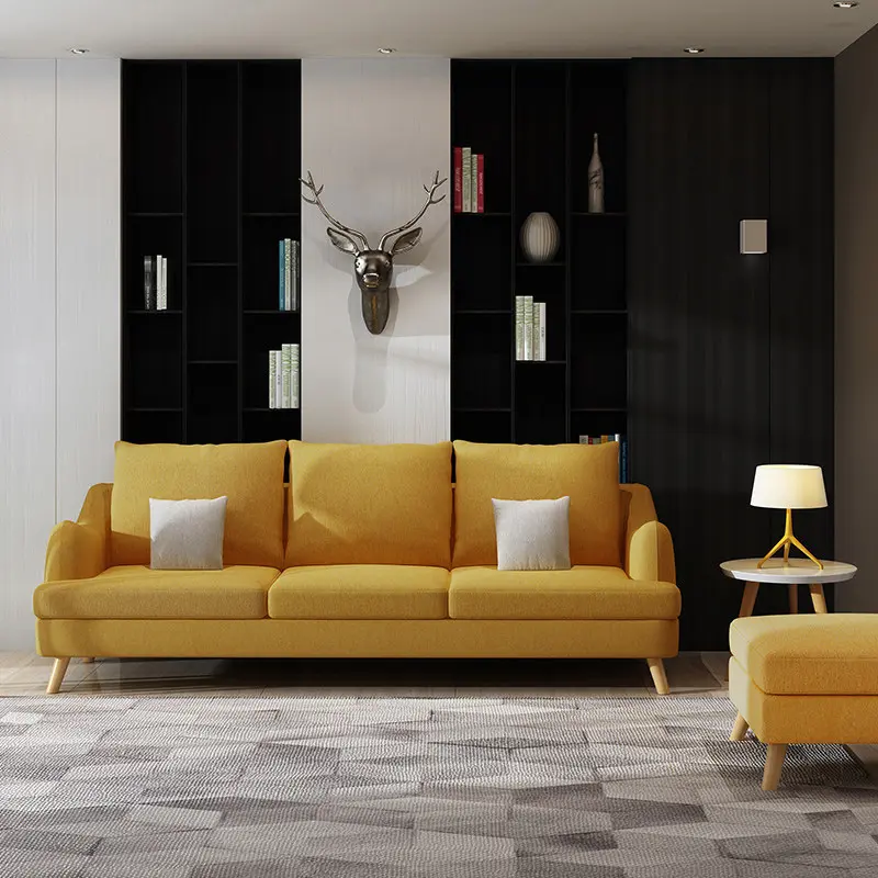 The most popular luxury modern fabric sofa fabric living room sets lounge combination gray blue fabric sofa designs