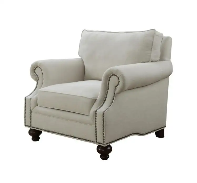 Hotel Villa Furniture American Design Two Seater Single Wooden Frame Fabric Living Room Sofas
