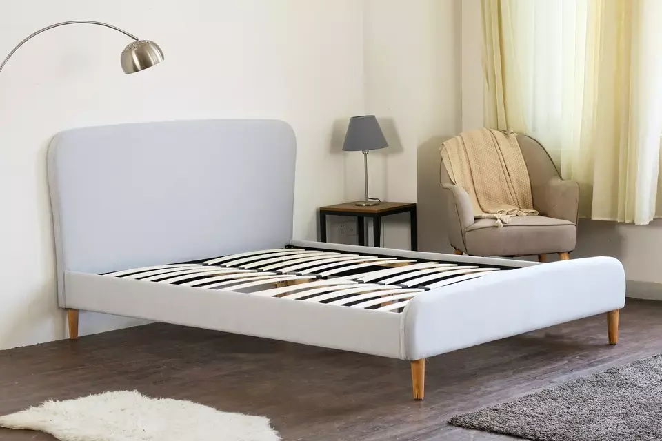 New design polyester up-holstered material fabric bed frame
