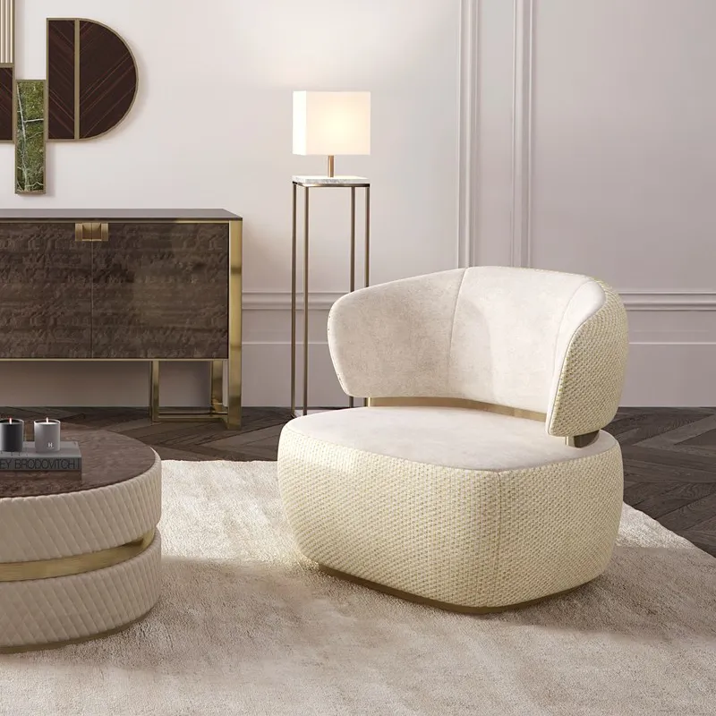 China factory wholesale custom modern nordic design sofa chair villa living room leather leisure chair