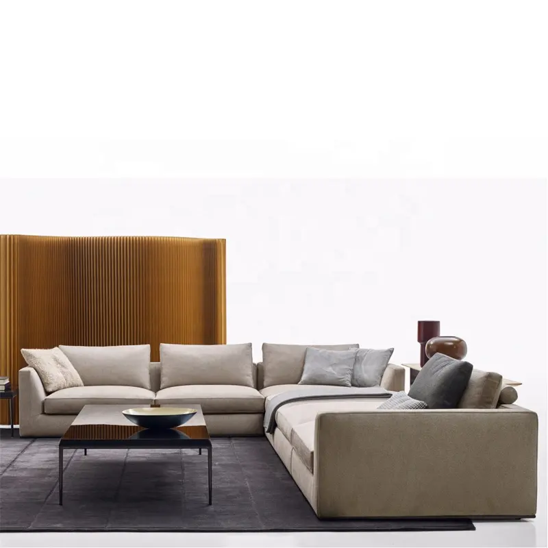 Italian Minimalism leather sofa hotel three seat living room sofa combination designer leather sofa can be customized